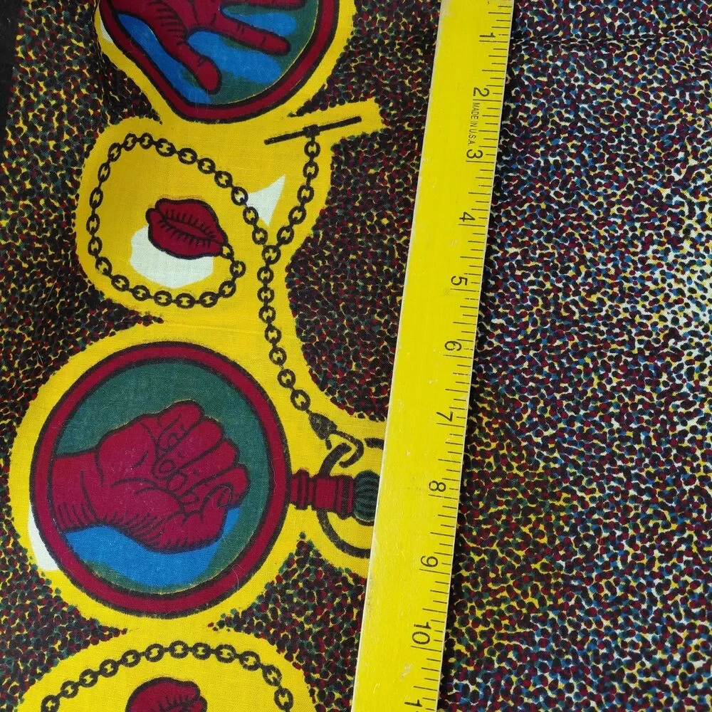 African Fabric Ankara Hands Clock Watch Red Brown Gold Green Blue 108x45